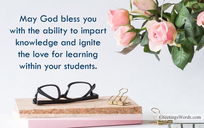 God's Blessings For Teachers And Messages With Image