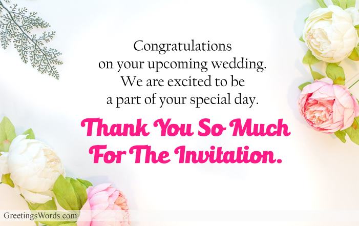 Thank You Messages For Wedding Invitation