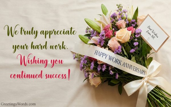 20 Heartfelt Work Anniversary Wishes for Employee from HR
